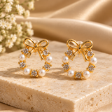Pack Of 2 Glow Pearl and Royal Ribbon Pearl Earrings
