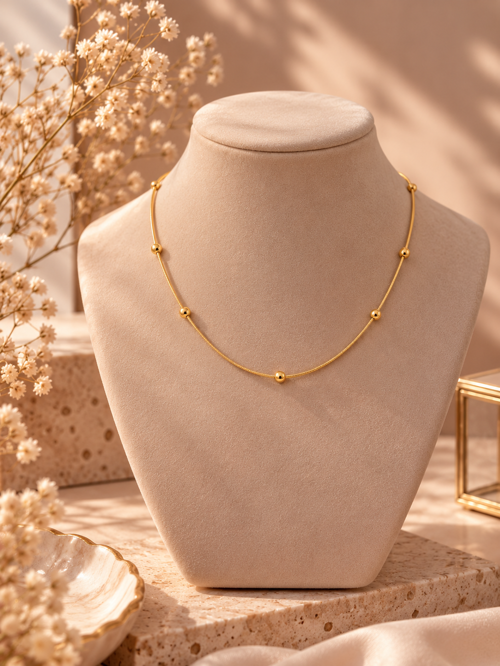 Stainless Steel Goldplated Beaded Chain