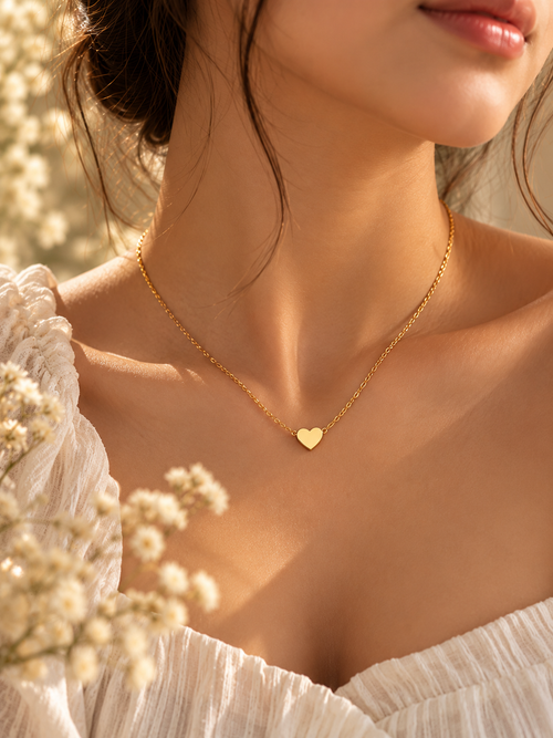 Heart gold plated chain