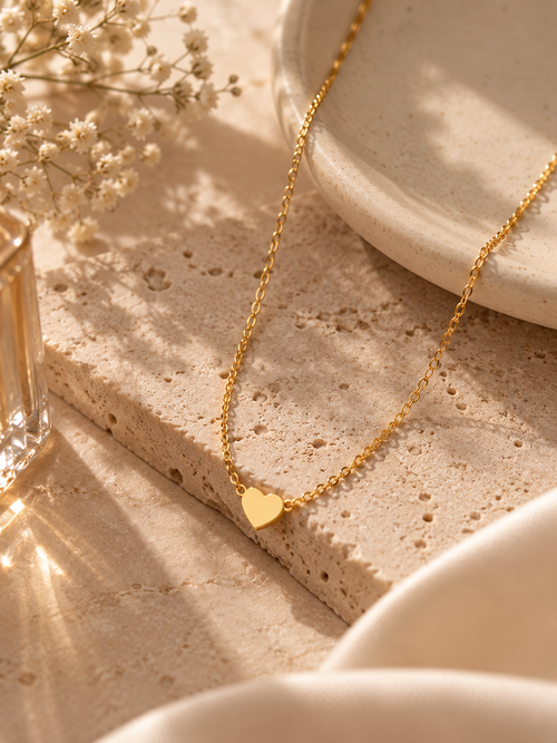 Heart gold plated chain