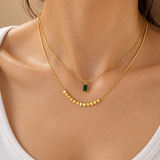 Double Layer Green emeraled Chain