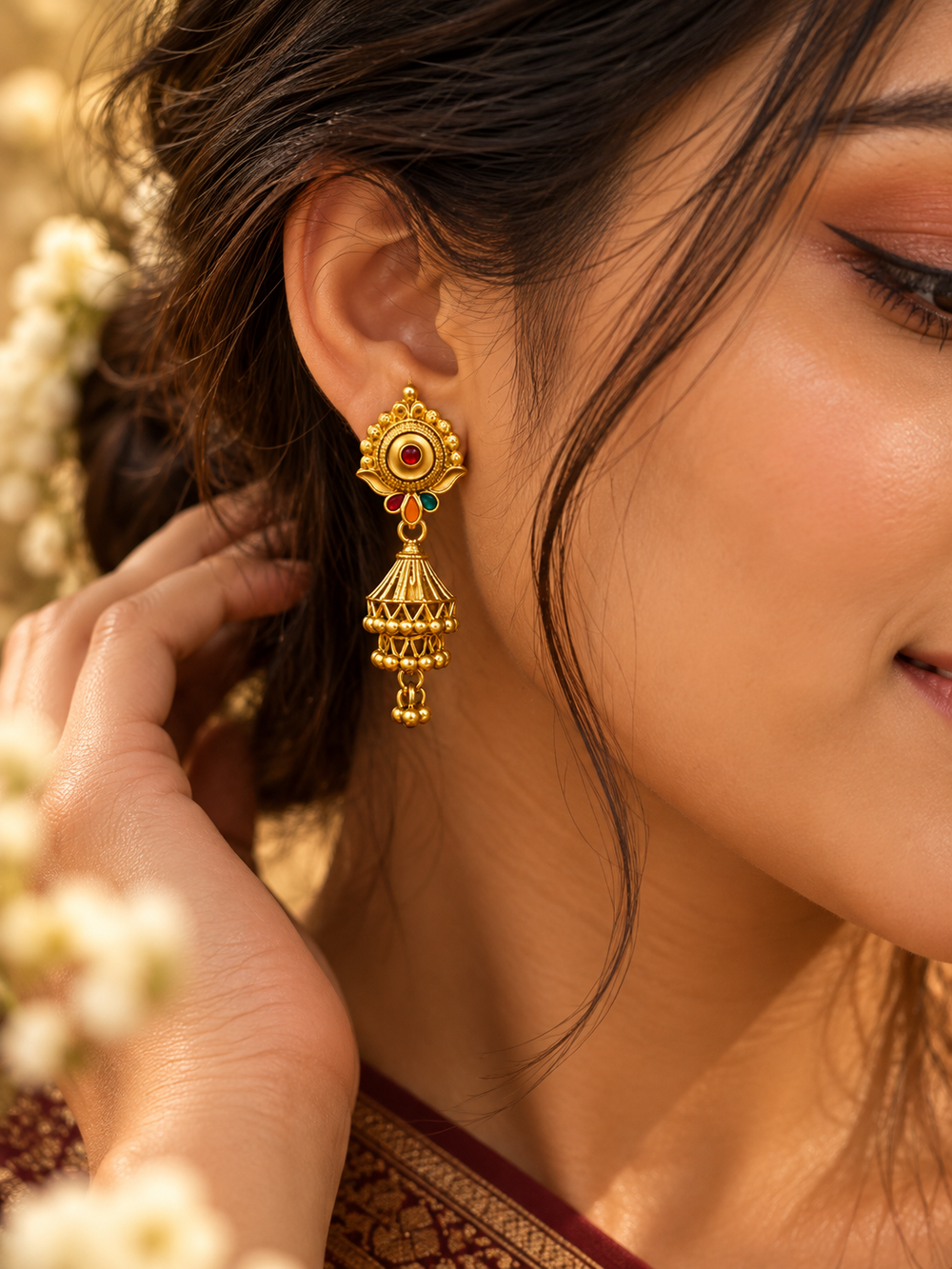 Gold Plated Jhumki Earrings