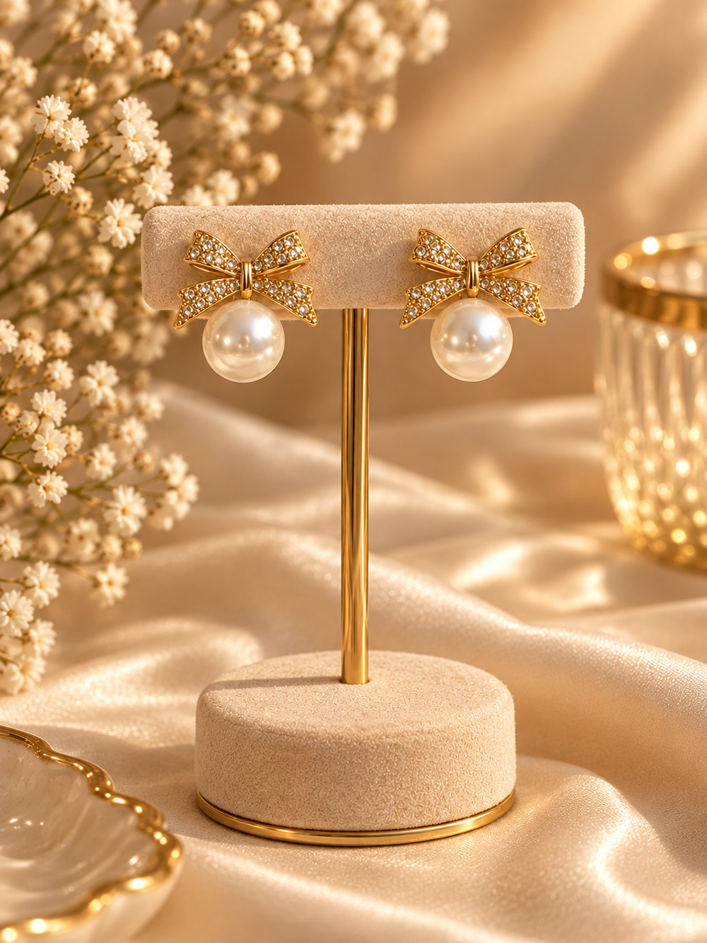 Golden Grace Bow Earrings