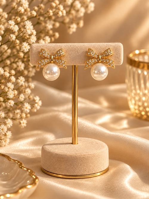 Golden Grace Bow Earrings
